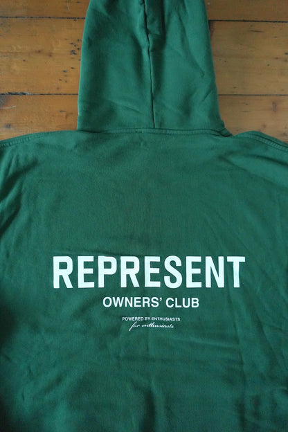 Represent Owners Club Hoodie Green Oversized Men’s Large Cotton Sweatshirt