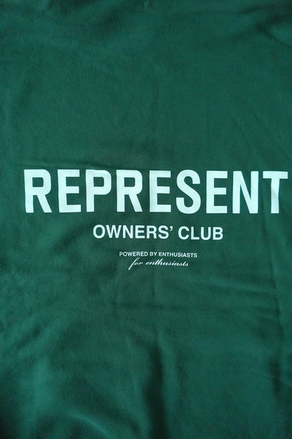 Represent Owners Club Hoodie Green Oversized Men’s Large Cotton Sweatshirt