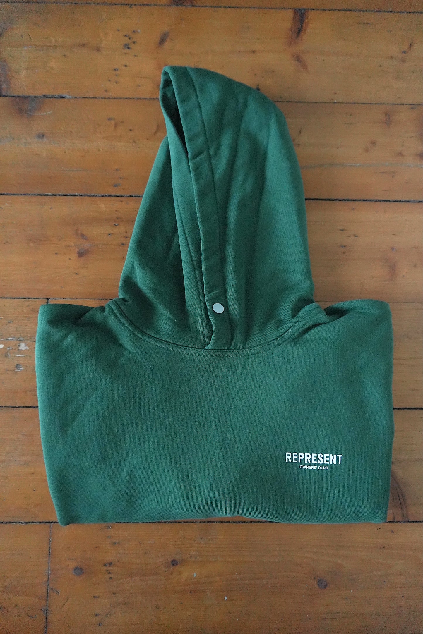 Represent Owners Club Hoodie Green Oversized Men’s Large Cotton Sweatshirt