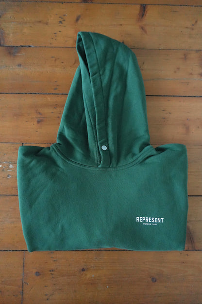 Represent Owners Club Hoodie Green Oversized Men’s Large Cotton Sweatshirt