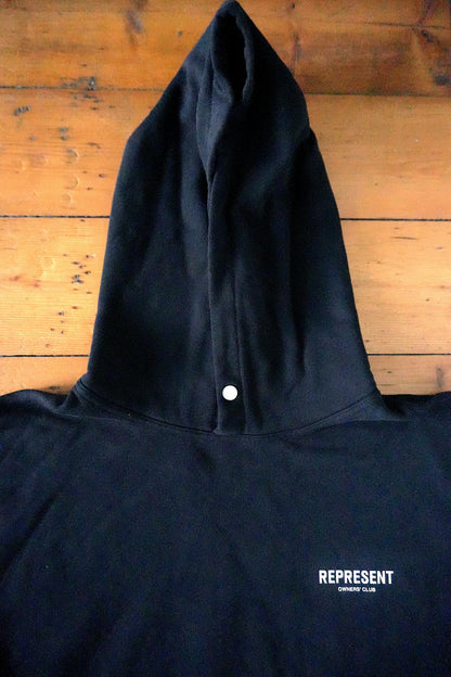 Represent Hoodie Owner's Club Oversized Black Men's Large Hooded Sweatshirt