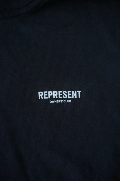 Represent Hoodie Owner's Club Oversized Black Men's Large Hooded Sweatshirt