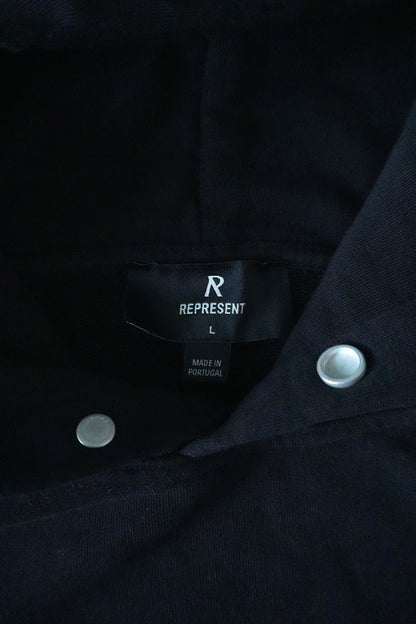 Represent Hoodie Owner's Club Oversized Black Men's Large Hooded Sweatshirt