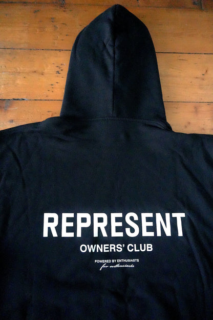 Represent Hoodie Owner's Club Oversized Black Men's Large Hooded Sweatshirt