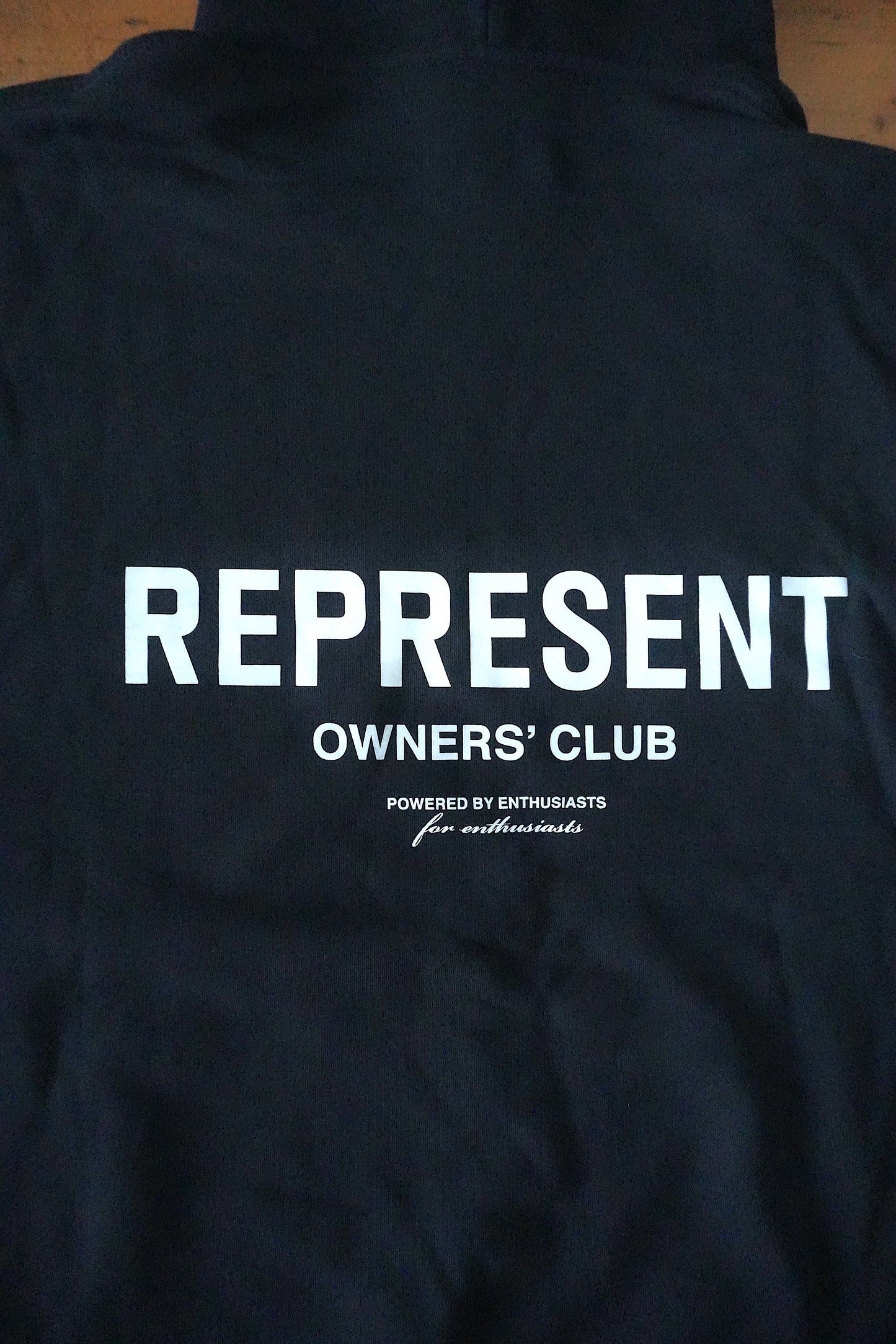 Represent Hoodie Owner's Club Oversized Black Men's Large Hooded Sweatshirt