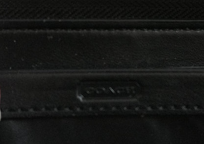 Coach Vintage Wallet Black Leather Zip Around Long Purse Gold Hardware Women's