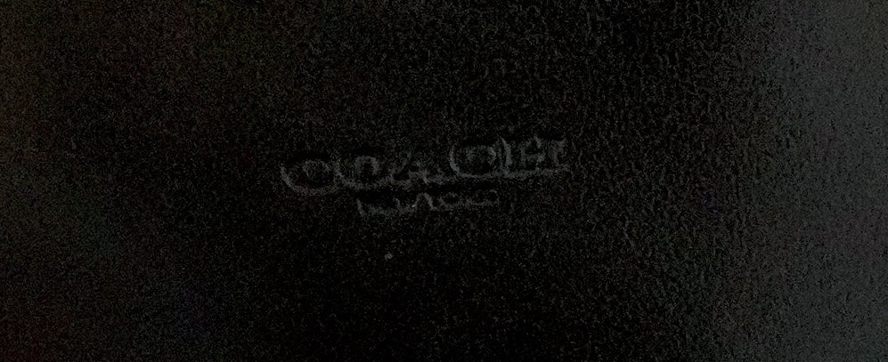 Coach Wallet Black Brown Leather Monogram Flap Small Purse Gold Logo Women's