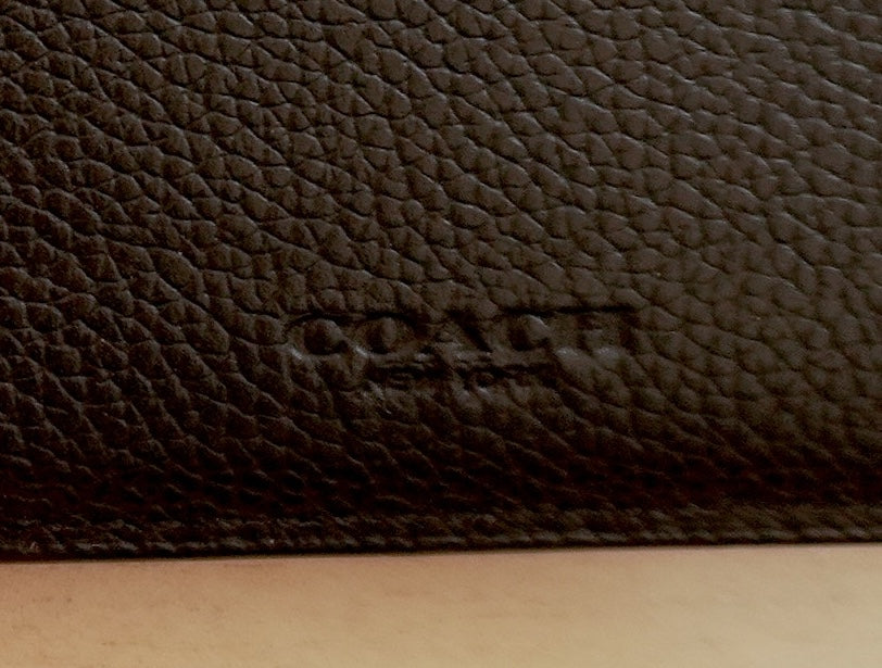 Coach Wallet Black Blue Leather Bifold Men's Square Wallet