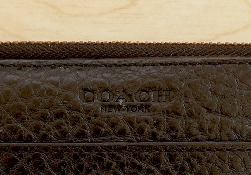 Coach Black Leather Travel Organiser Double Zip Wallet Card Holder Case 18 Slots