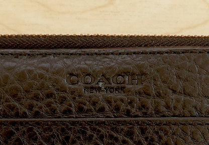 Coach Black Leather Travel Organiser Double Zip Wallet Card Holder Case 18 Slots