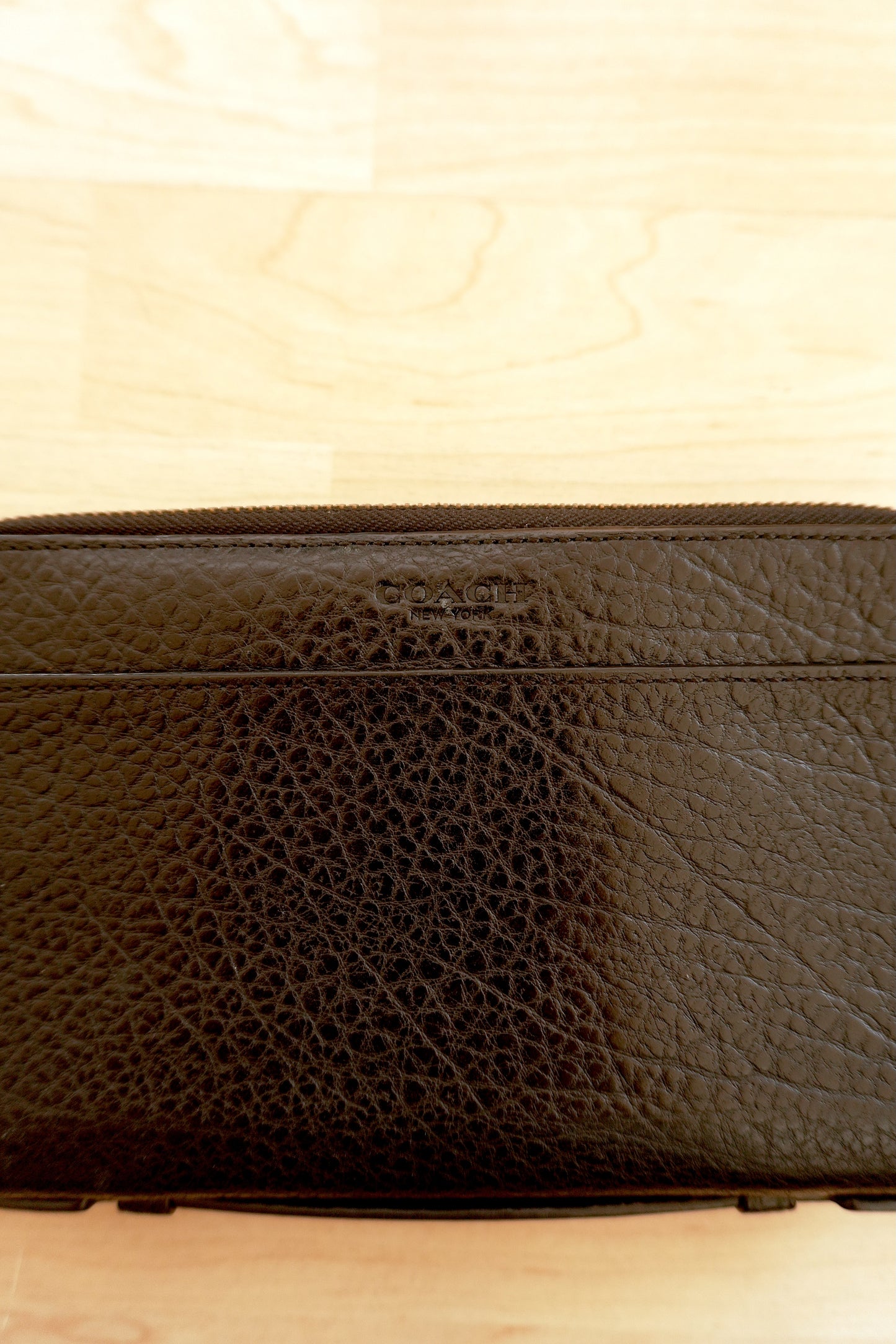 Coach Black Leather Travel Organiser Double Zip Wallet Card Holder Case 18 Slots