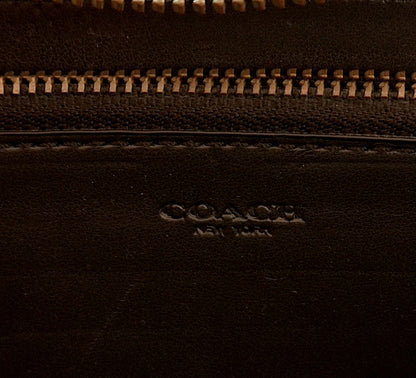 Coach Black Leather Travel Organiser Double Zip Wallet Card Holder Case 18 Slots