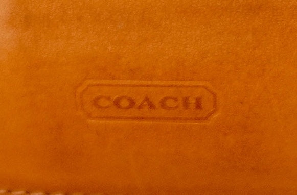 Vintage Coach Wallet Brown Tan Monogram Canvas Leather Long Flap Purse Women’s