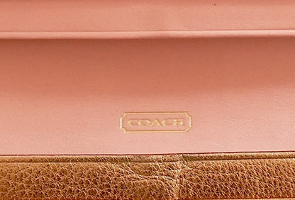 Coach Vintage Wallet Gold Bronze Leather Flap Purse Buckle Coin Pocket Y2K 2000s