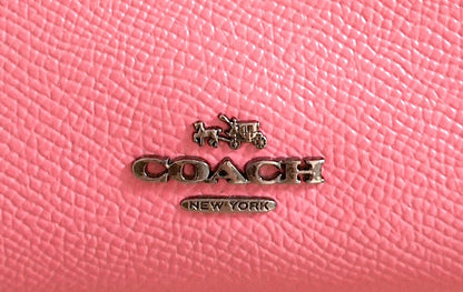 Coach Purse Vintage Bright Pink Leather Bifold Wallet Stud Fastening Women's