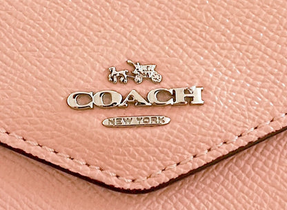 Coach Purse Vintage Light Pink Leather Envelope Square Wallet Stud Women's