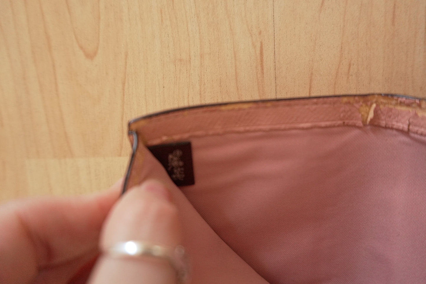 Coach Purse Vintage Light Pink Leather Envelope Square Wallet Stud Women's