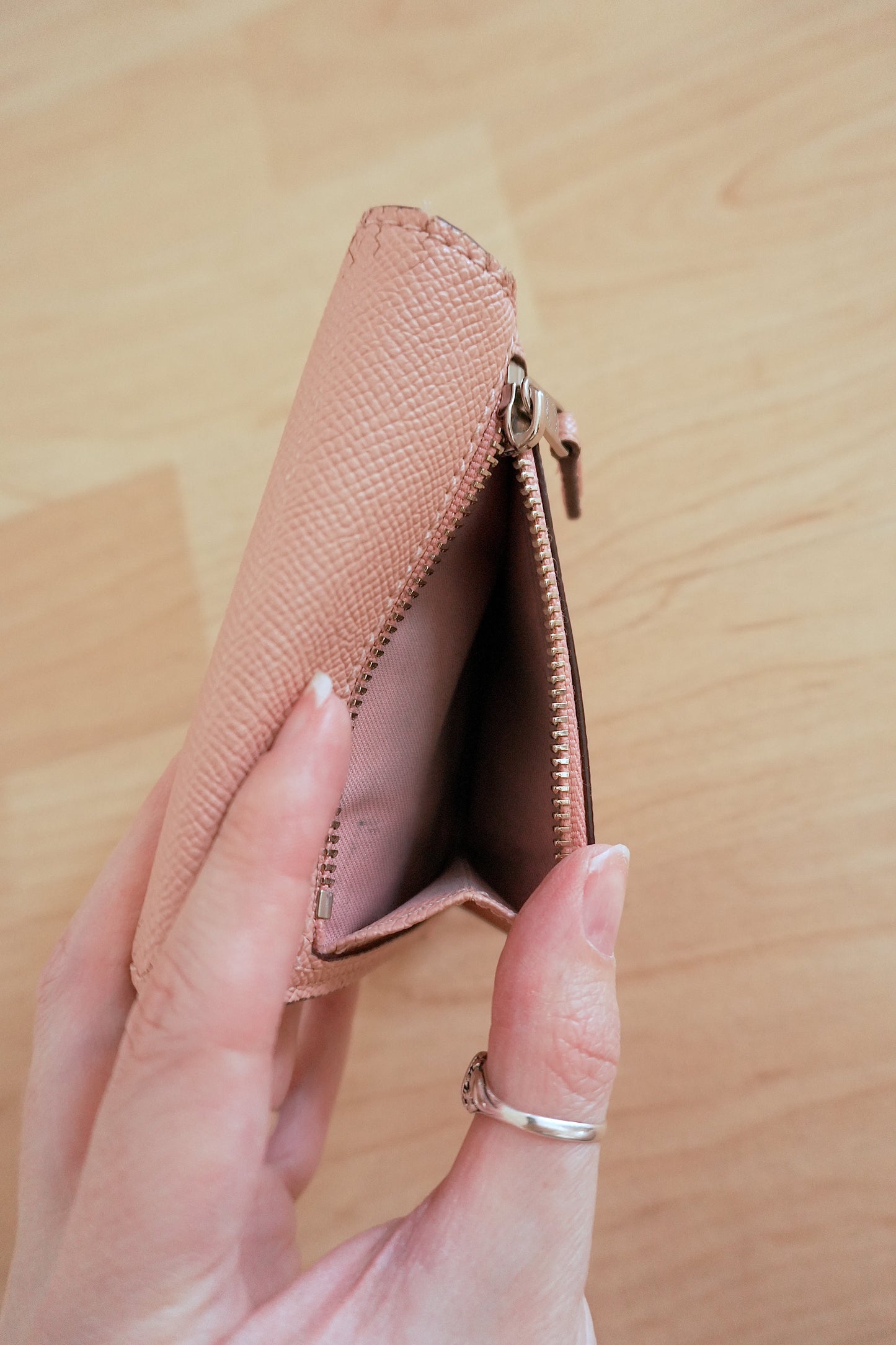 Coach Purse Vintage Light Pink Leather Envelope Square Wallet Stud Women's