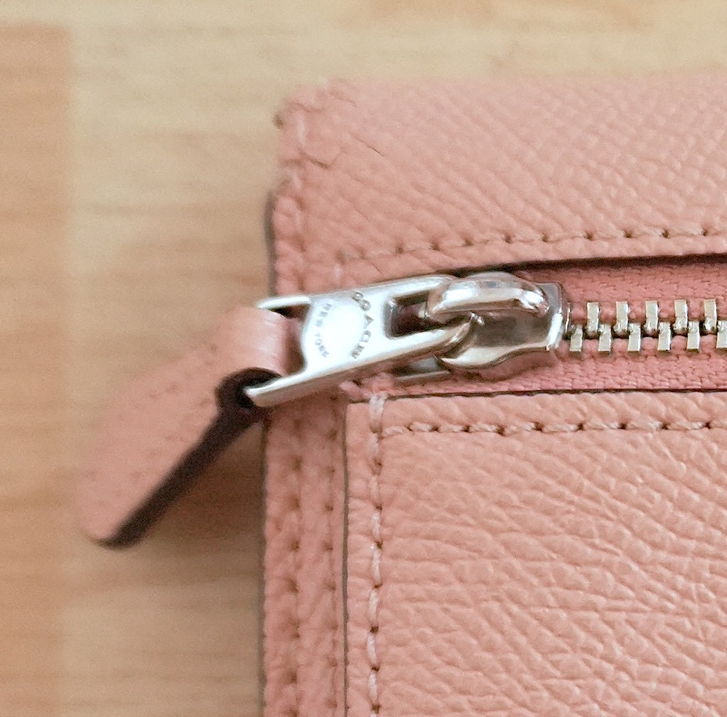 Coach Purse Vintage Light Pink Leather Envelope Square Wallet Stud Women's