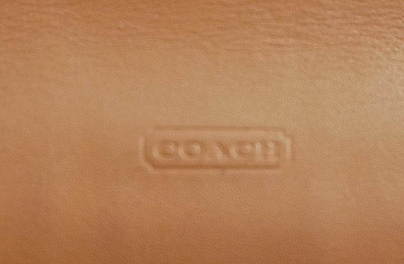 Coach Wallet Vintage Brown Canvas Leather Long Flap Purse Monogram Women's