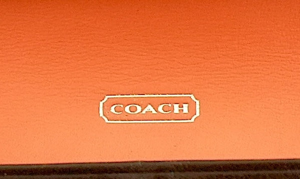 Coach Vintage Wallet Y2K Black Leather Flap Purse Silver Buckle Coin Pocket 2000