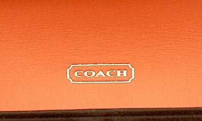 Coach Vintage Wallet Y2K Black Leather Flap Purse Silver Buckle Coin Pocket 2000