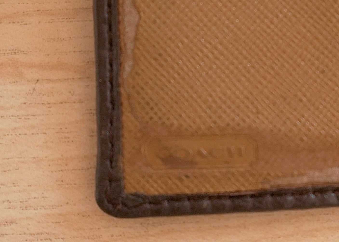 Coach Purse Vintage Brown Beige Canvas Leather Wallet Women's Monogram Stud