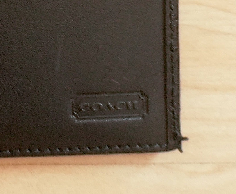 Coach Vintage Long Wallet Bifold Black Leather Purse Unisex Card Slots Men's