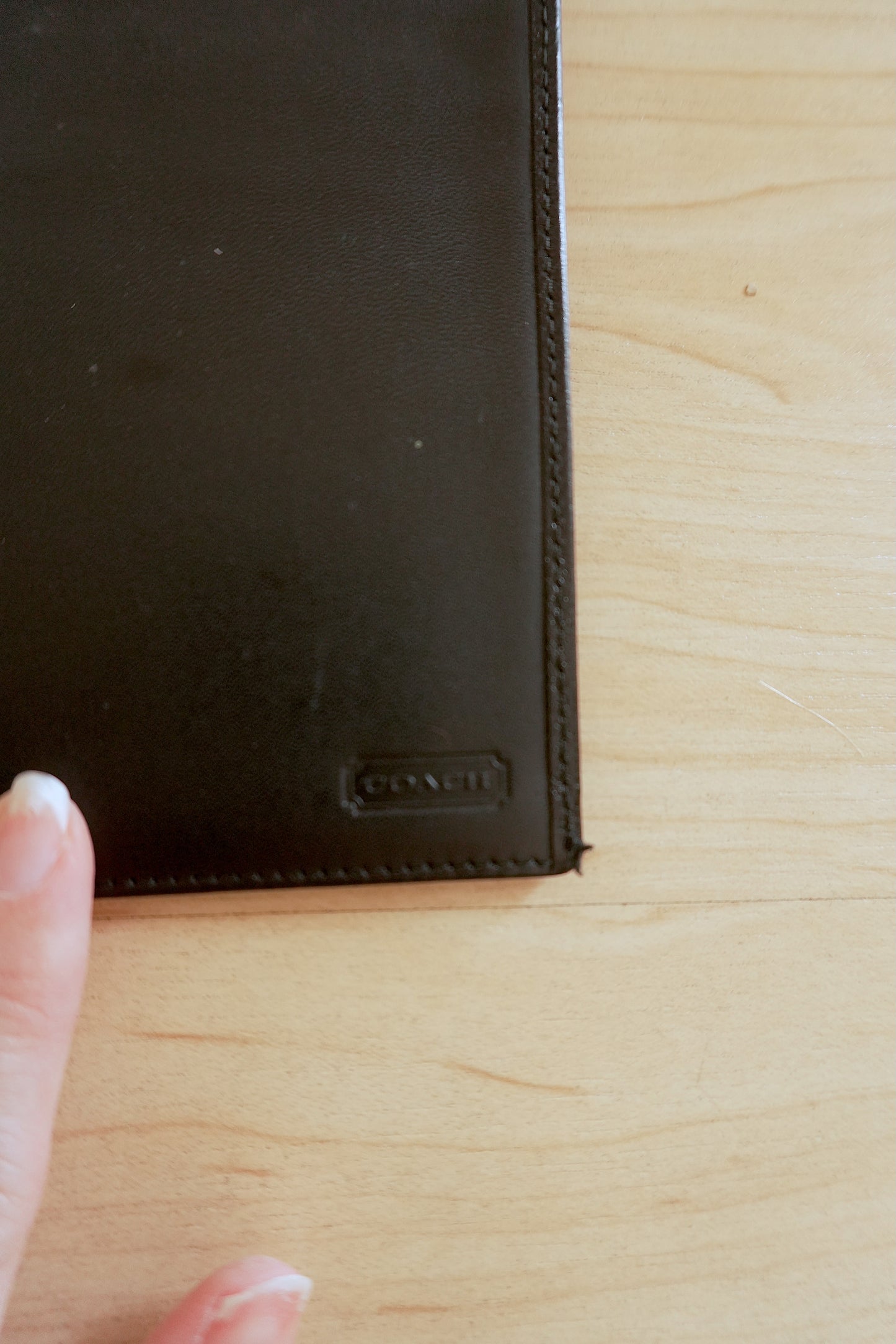 Coach Vintage Long Wallet Bifold Black Leather Purse Unisex Card Slots Men's