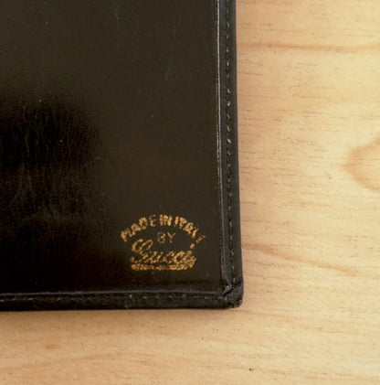 Vintage Gucci GG Canvas Wallet Black Leather Web Stripe Silver Logo Monogram