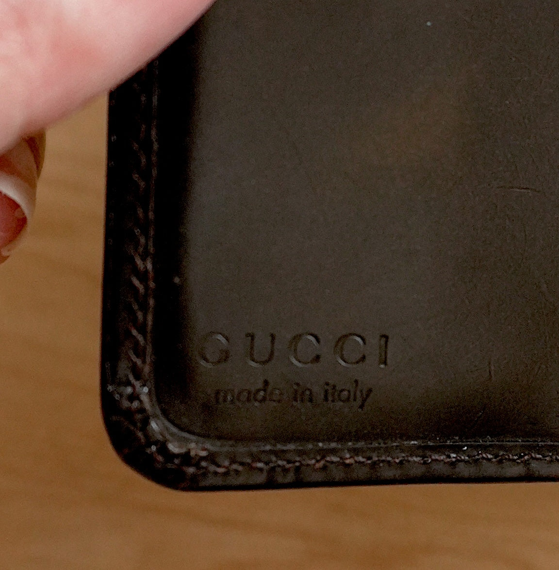 Gucci Wallet Vintage 90's Brown Canvas Leather Zip Around Purse GG Monogram Bifold Women's