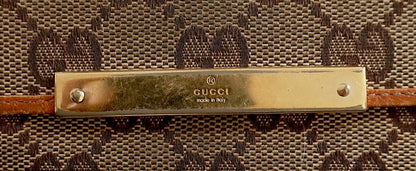 Gucci Vintage Wallet GG Monogram Brown Tan Leather Canvas Gold Logo Unisex