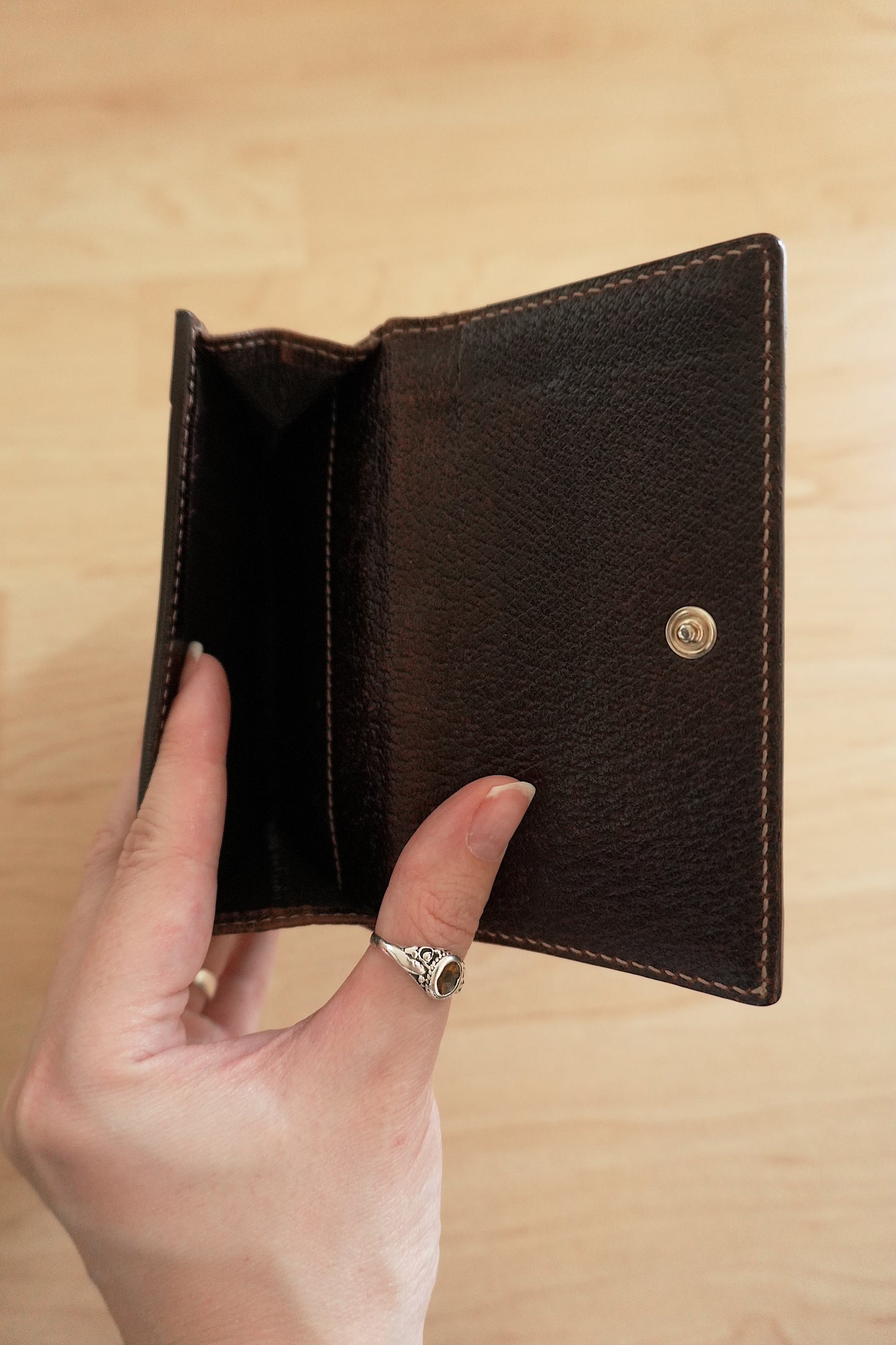 Gucci Vintage Wallet Brown Suede Leather GG Monogram Studded Bifold Unisex