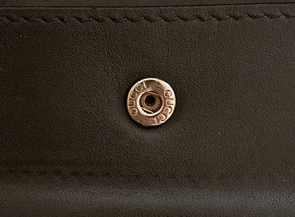Gucci Vintage Wallet Black Leather Bifold UFO Patch Men's Coin Pouch Card Slots