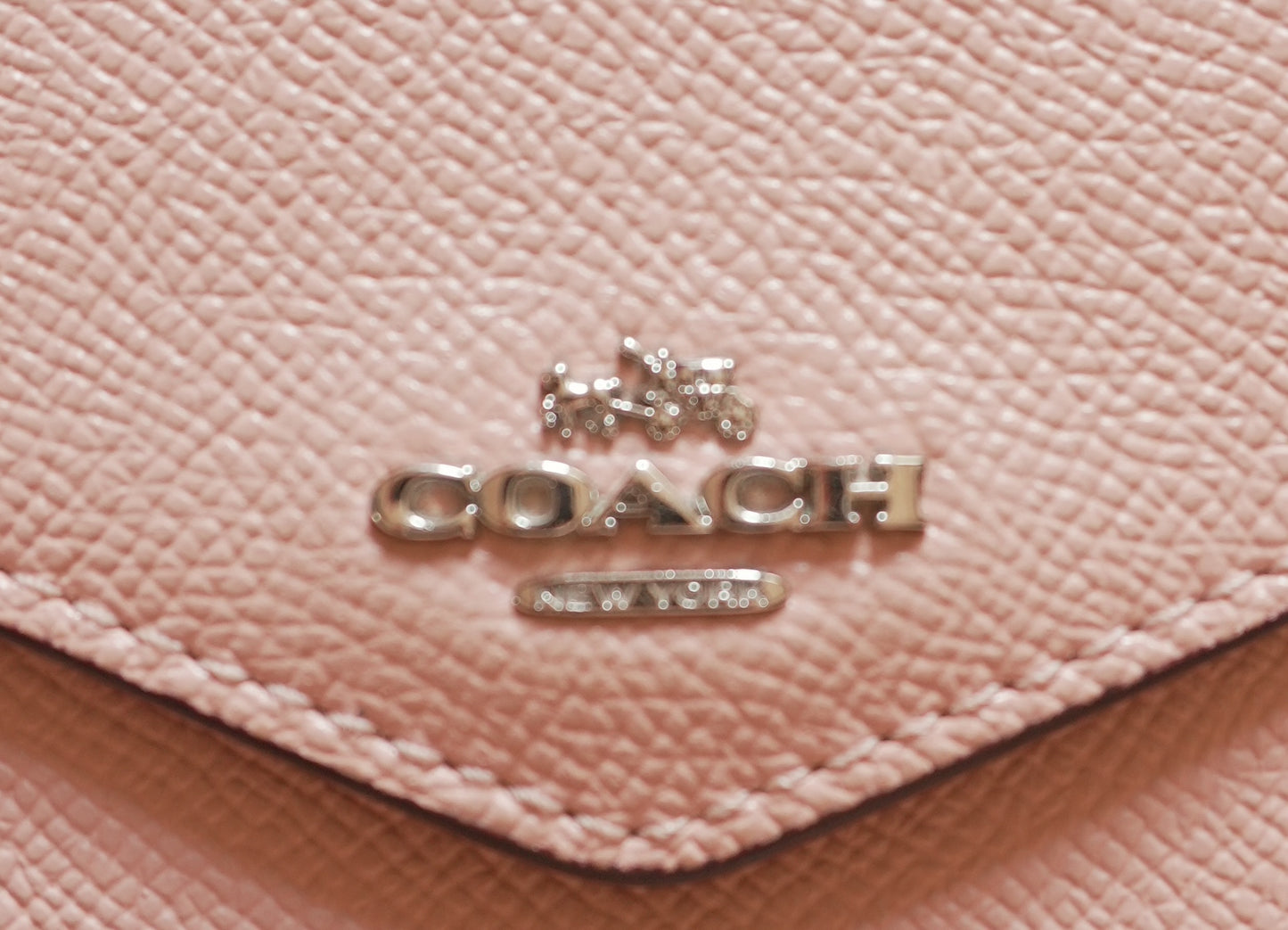 Coach Purse Vintage Light Pink Leather Envelope Square Wallet Stud Women's