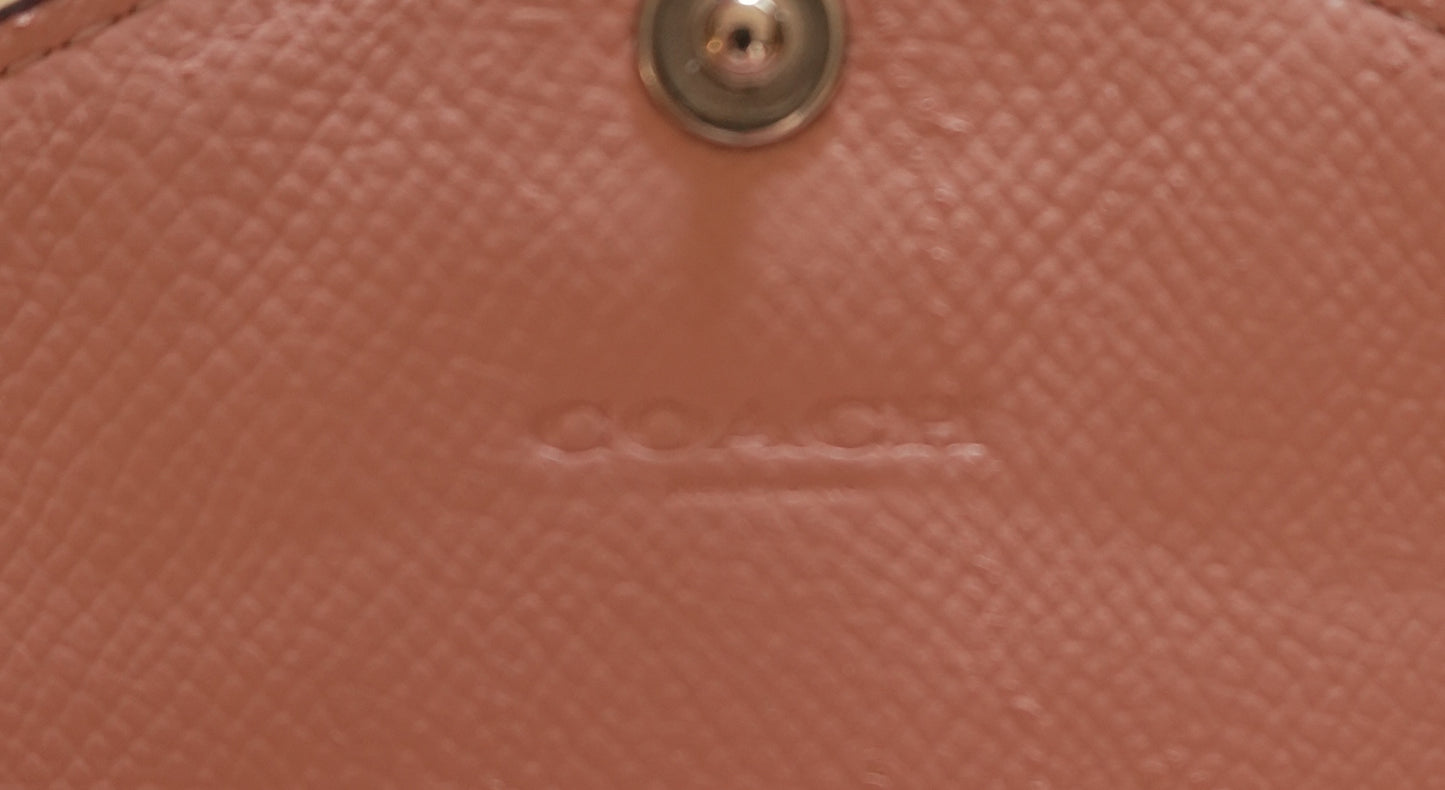 Coach Purse Vintage Light Pink Leather Envelope Square Wallet Stud Women's