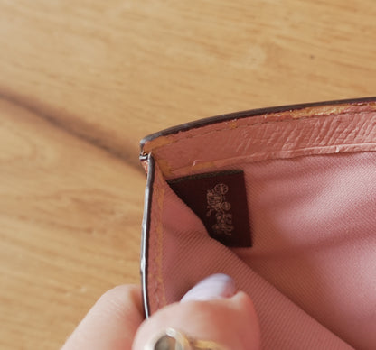Coach Purse Vintage Light Pink Leather Envelope Square Wallet Stud Women's