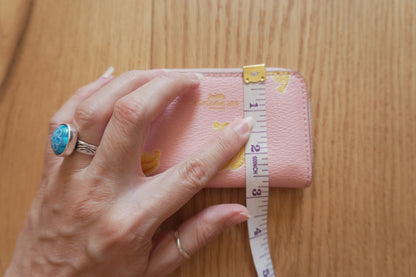 Coach Coin Purse Vintage Pink Leather Banana Print Small Gold Zip Women's