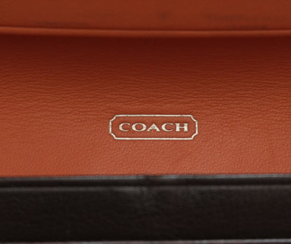 Coach Vintage Wallet Y2K Black Leather Flap Purse Silver Buckle Coin Pocket 2000