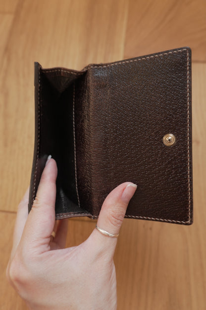 Gucci Vintage Wallet Brown Suede Leather GG Monogram Studded Bifold Unisex