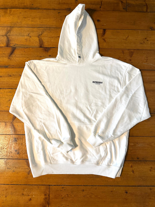 Represent Hoodie Owner's Club White Oversized Men's Large 100% Cotton Sweatshirt