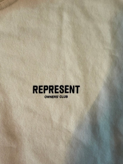 Represent Hoodie Owner's Club White Oversized Men's Large 100% Cotton Sweatshirt