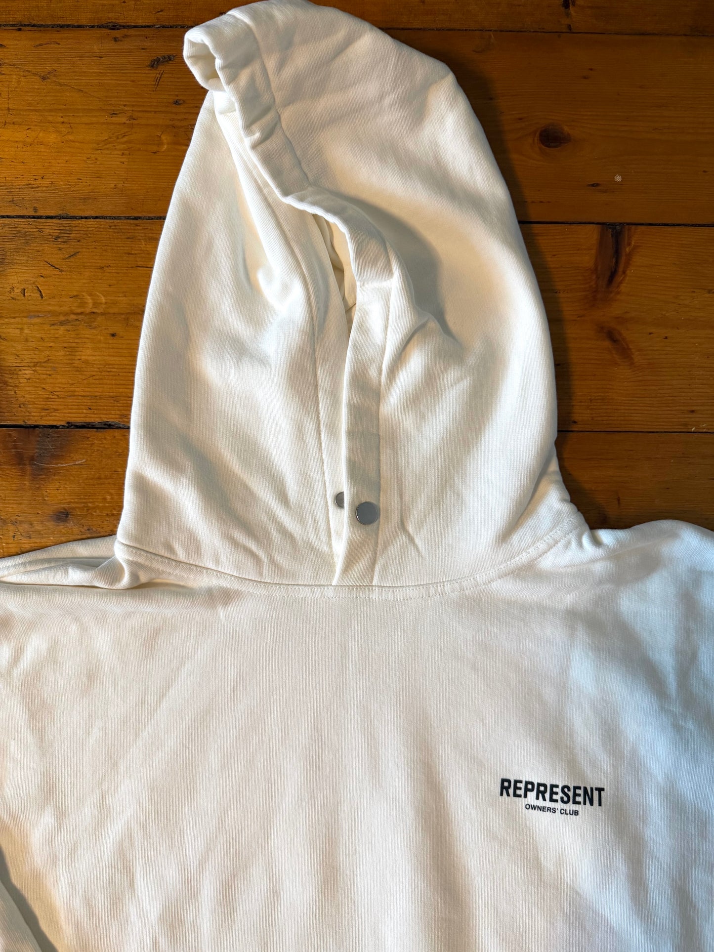 Represent Hoodie Owner's Club White Oversized Men's Large 100% Cotton Sweatshirt