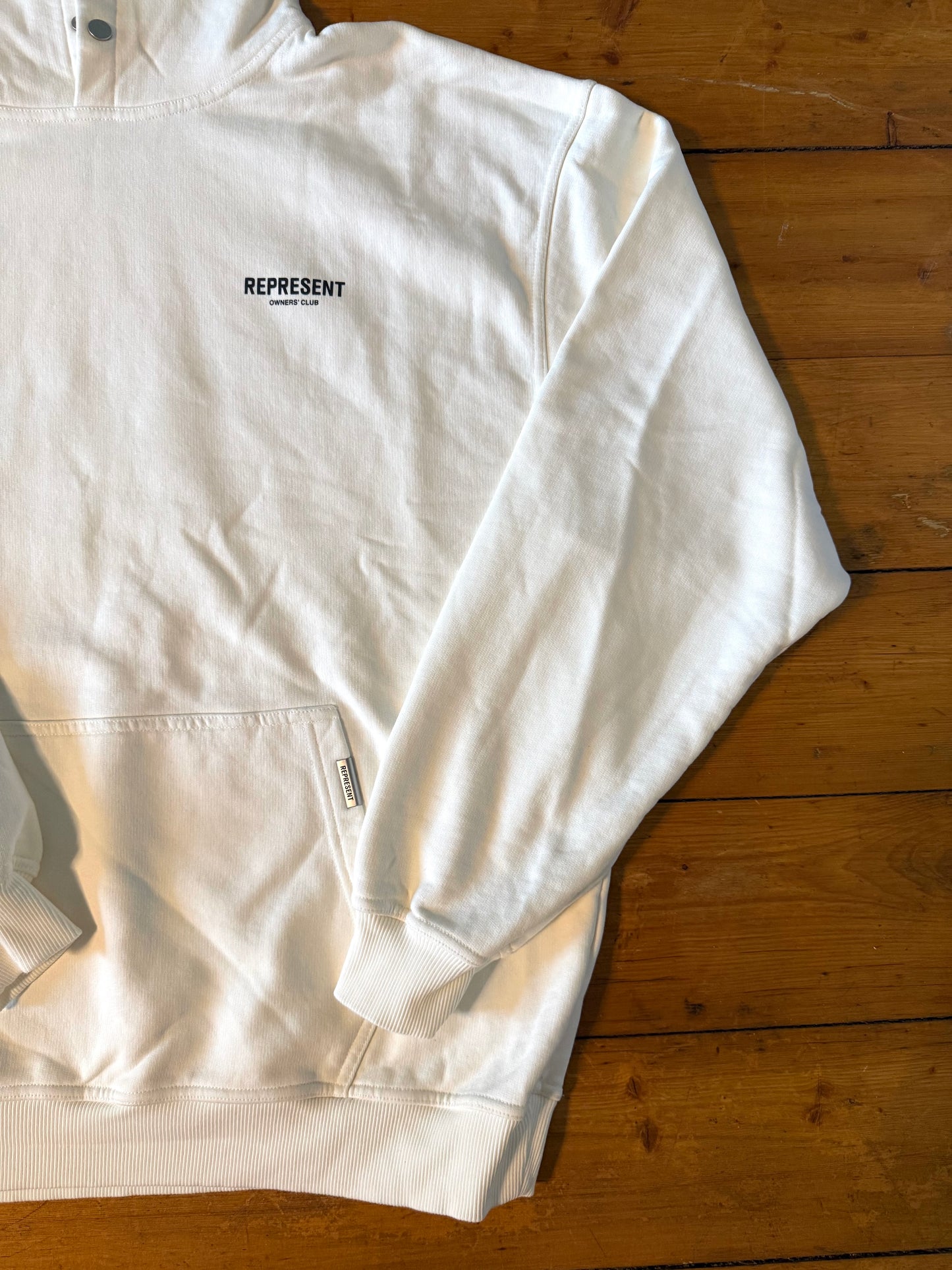 Represent Hoodie Owner's Club White Oversized Men's Large 100% Cotton Sweatshirt