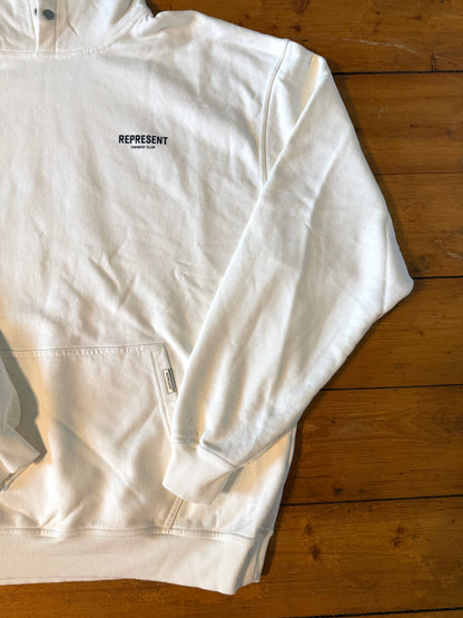 Represent Hoodie Owner's Club White Oversized Men's Large 100% Cotton Sweatshirt